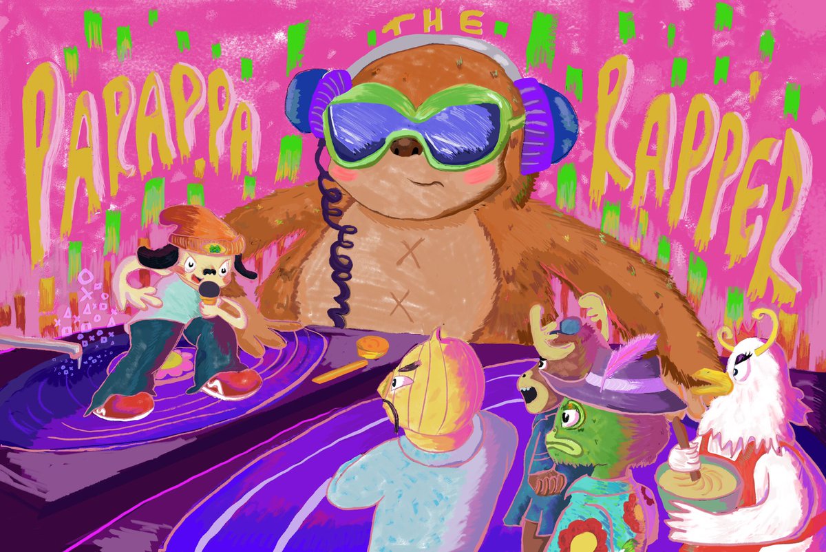 RadRox__'s tweet photo. Here’s the final parappa poster I made! I did it with a lot of love and a lot of rapping :) 💛

#ParappatheRapper #25thanniversarypfparappa #PlayStation #Sony #illustration #art #digitalart #artedigital #videogames https://t.co/ANdZOadweh