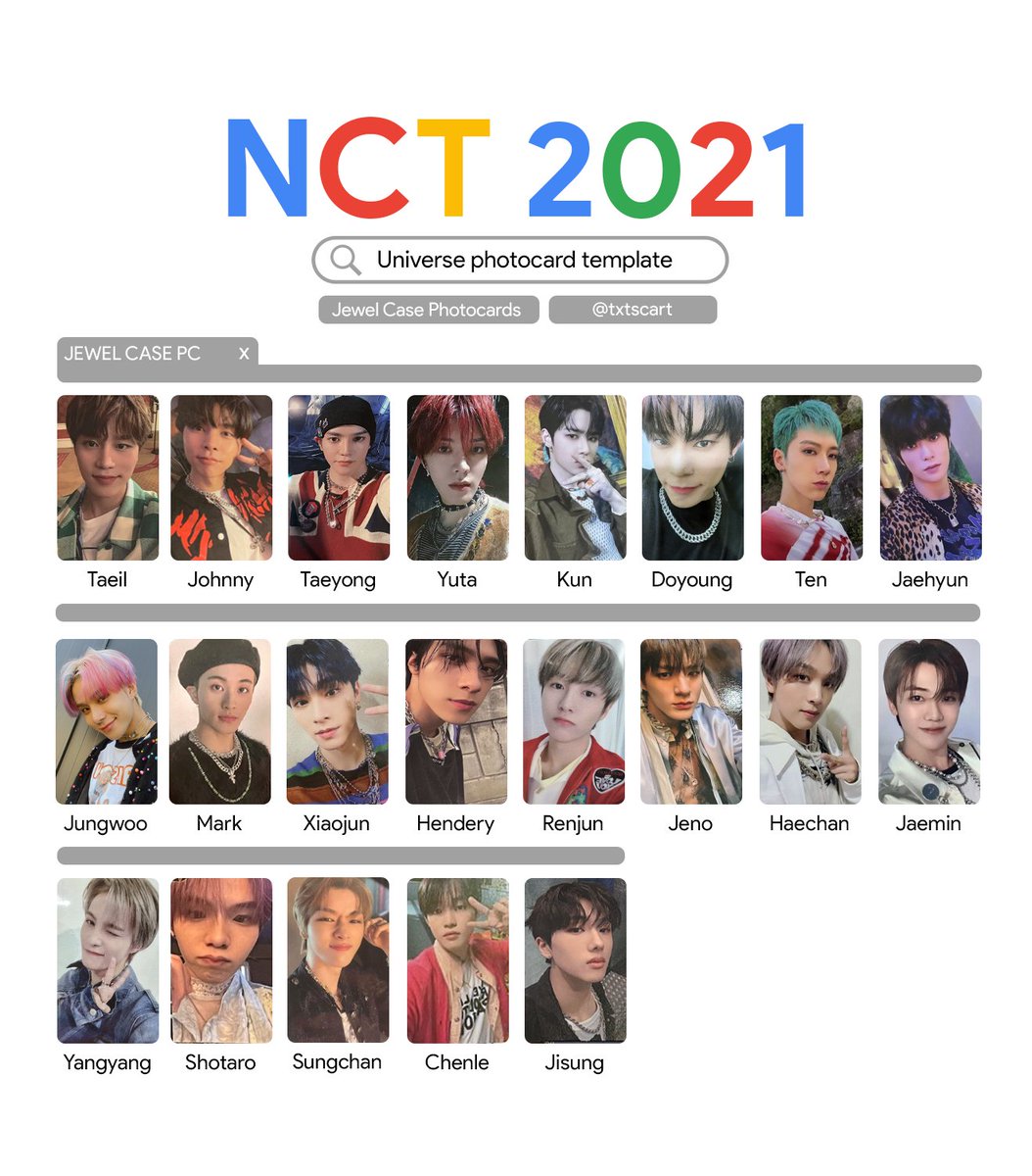 COMPLETE! NCT 2021 UNIVERSE PHOTOCARD TEMPLATE 엔시티 유 드림 127
