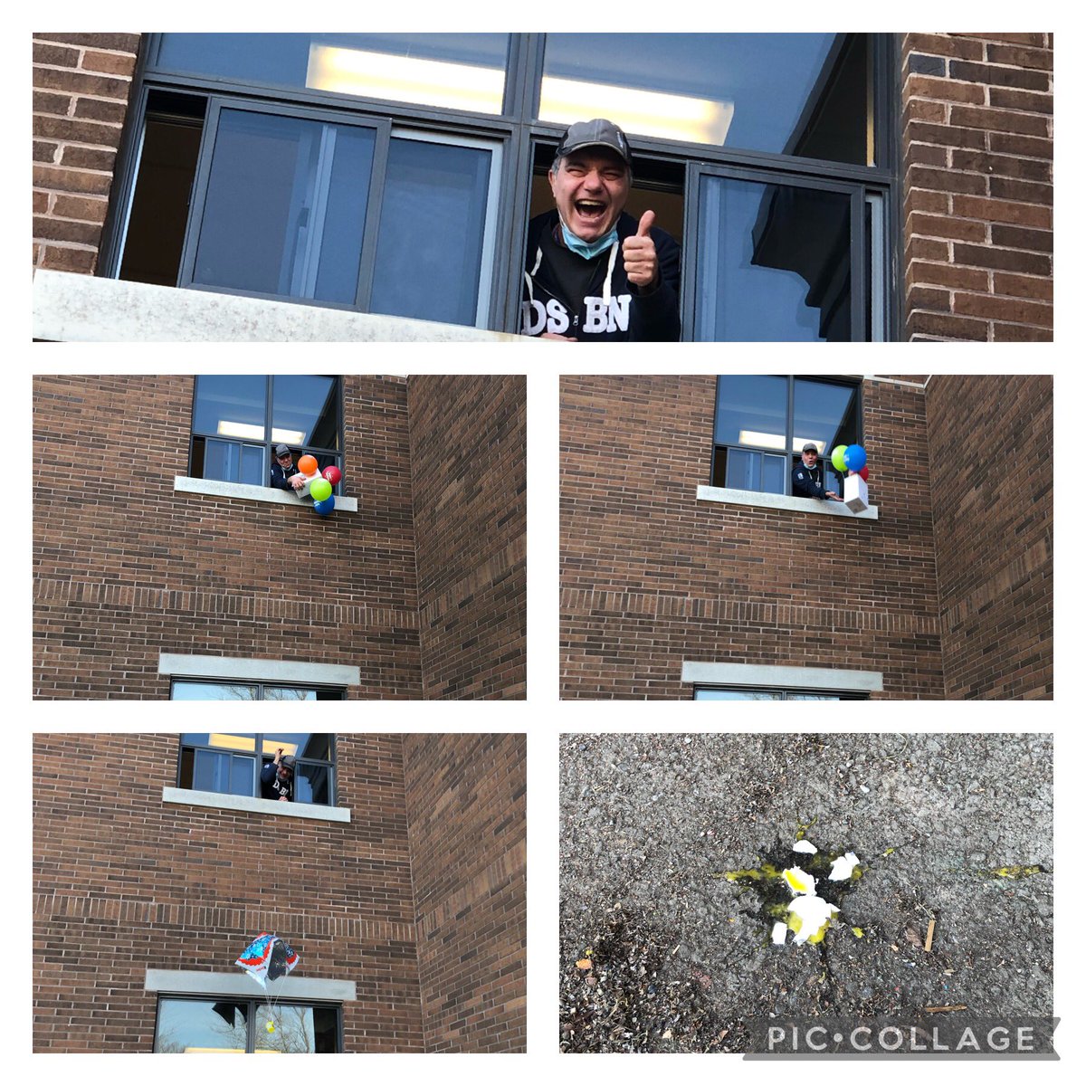 RyanWKMitchell's tweet photo. What an amazing custodian. Mr. Kiss once again, getting involved here at @DiamondTrailPS. Today he was helping out @MissCGrade3s during their egg drop during science 🧬 🥚 class. Only one egg didn’t make it!! Great job Dragons 🐉 https://t.co/HzOu016o2I