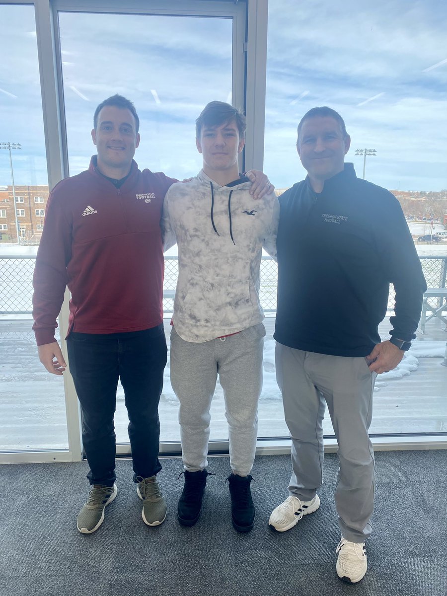 After a great first official visit, I am incredibly blessed to have received my first offer to Chadron State University! Thank you coaches for the awesome weekend!🙏🏼<a href="/CoachJayLong/">Jay Long</a> <a href="/CoachFurrier/">Dylan Furrier</a> <a href="/GametimeRC/">Gametime Recruiting & Consulting</a> <a href="/CoachArgraves/">Justin Argraves</a> <a href="/SOAZFootball/">Southern Arizona Football</a> <a href="/HSTucson/">High School Sports</a> <a href="/CienegaFootball/">#TheBoysInVail</a>