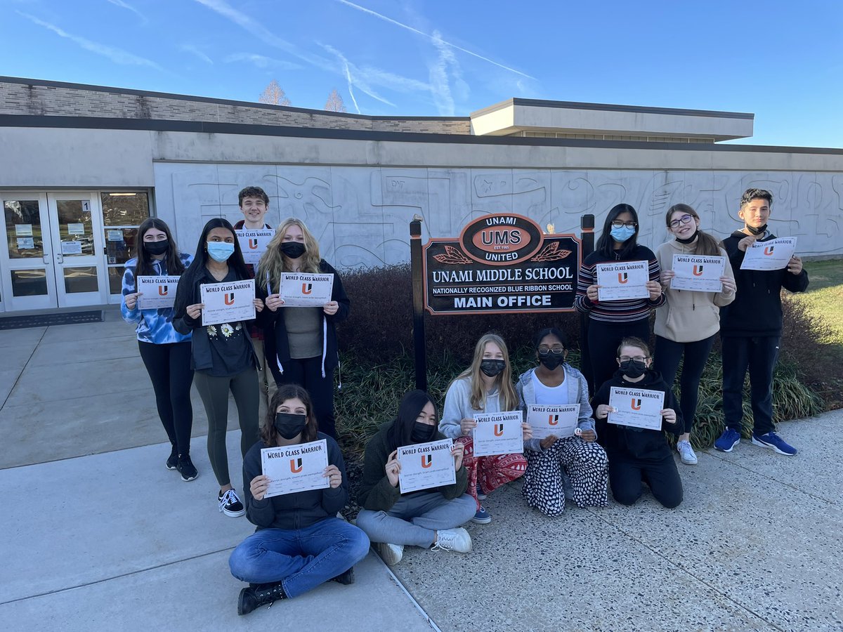 CBUnamiMS's tweet photo. Congratulations to this month’s World Class Warriors! Lots of #UnamiPride. These students, from each team, were nominated for being positive role models here at UMS. @umsfreshmen https://t.co/fIex6pNxkC