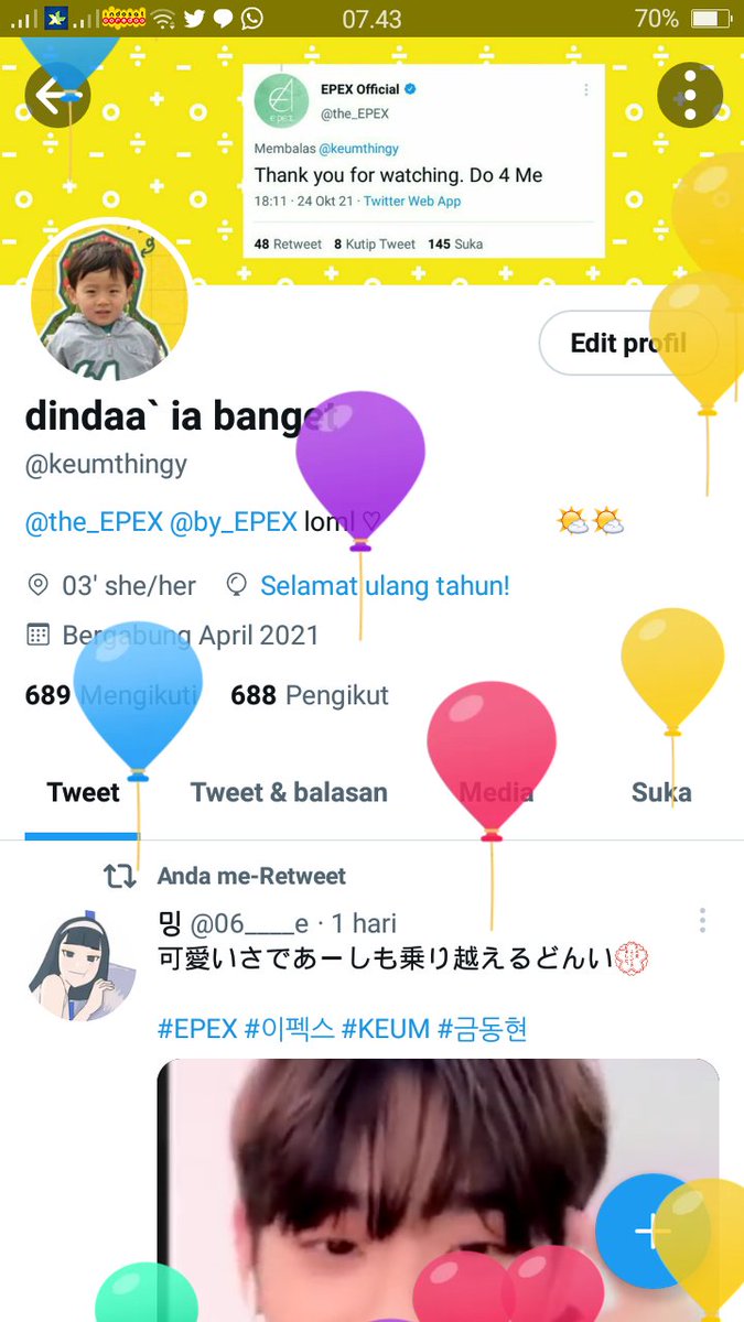 keumthingy's tweet photo. halo aku punya balon siapa yang mau https://t.co/KsAYEVAITP