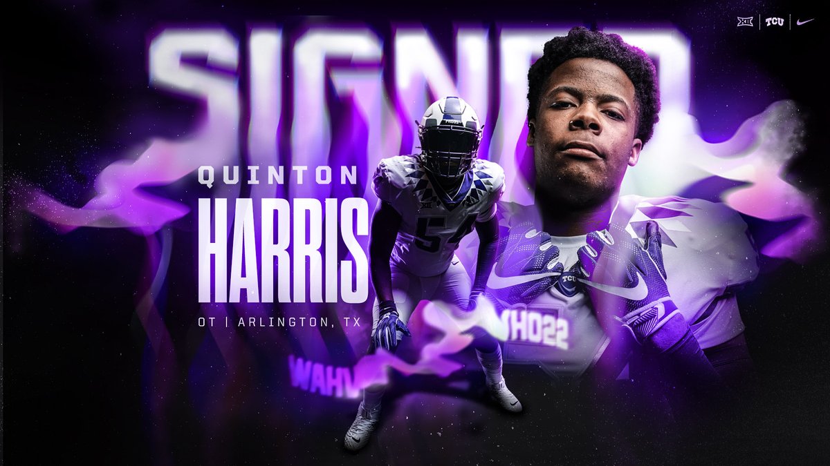 TCU Football (@tcufootball) on Twitter photo It all starts up front 😈🐸
Huge get for the OLine with <a href="/QuintonHarris55/">Quinton Harris</a>
#GoFrogs #WahWho22 It all starts up front 😈🐸
Huge get for the OLine with <a href="/QuintonHarris55/">Quinton Harris</a>
#GoFrogs #WahWho22