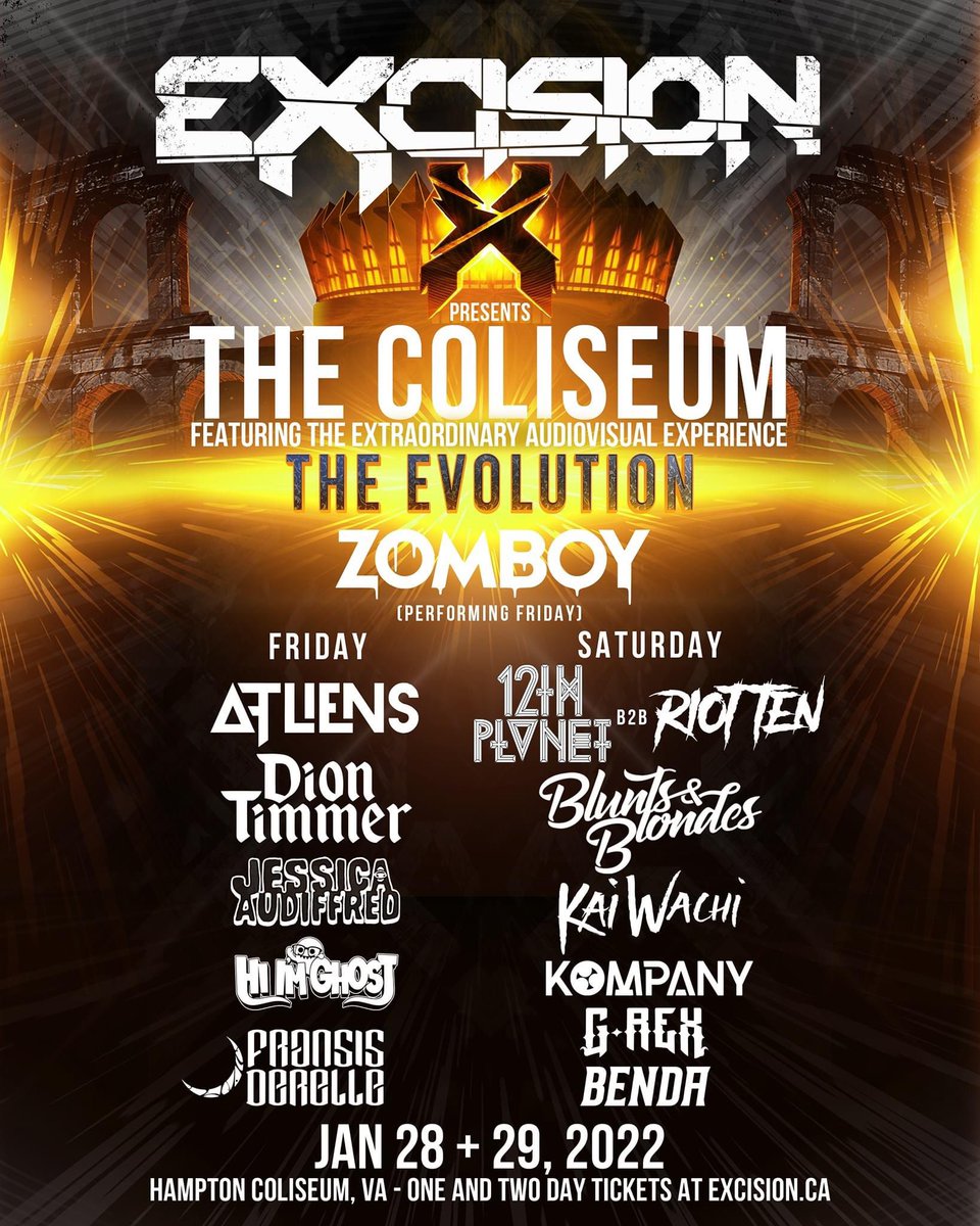 AllTimeEDM's tweet photo. ✦ Excision The Coliseum Giveaway ✦

We are giving away 2 FREE GA Tickets 💃🏼

To win you must:

- RT &amp; Like

- Tag 1 friend!

- Follow @AllTimeEDM, @heyitsStylezZ &amp; @AllTimeApparel_ 

Ends 12/25 https://t.co/8mBknWXWbp