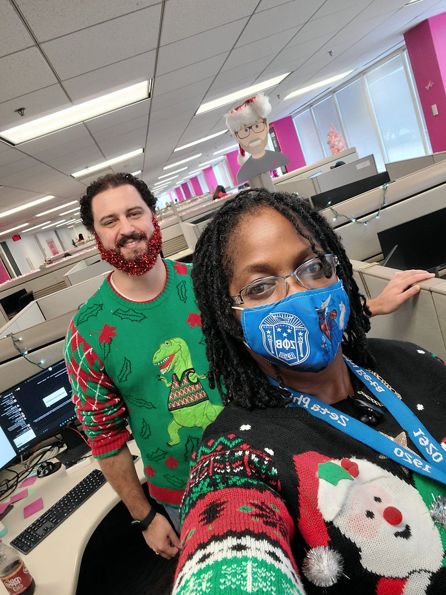 BlueLove_1920's tweet photo. Pix from today's Ugly Sweater Contest &amp; Parade at Irving CEC #ILoveMyJob #MyJobIsBetterThanYours #TMobileRocks #AreYouWithUs https://t.co/tOiore2RU7