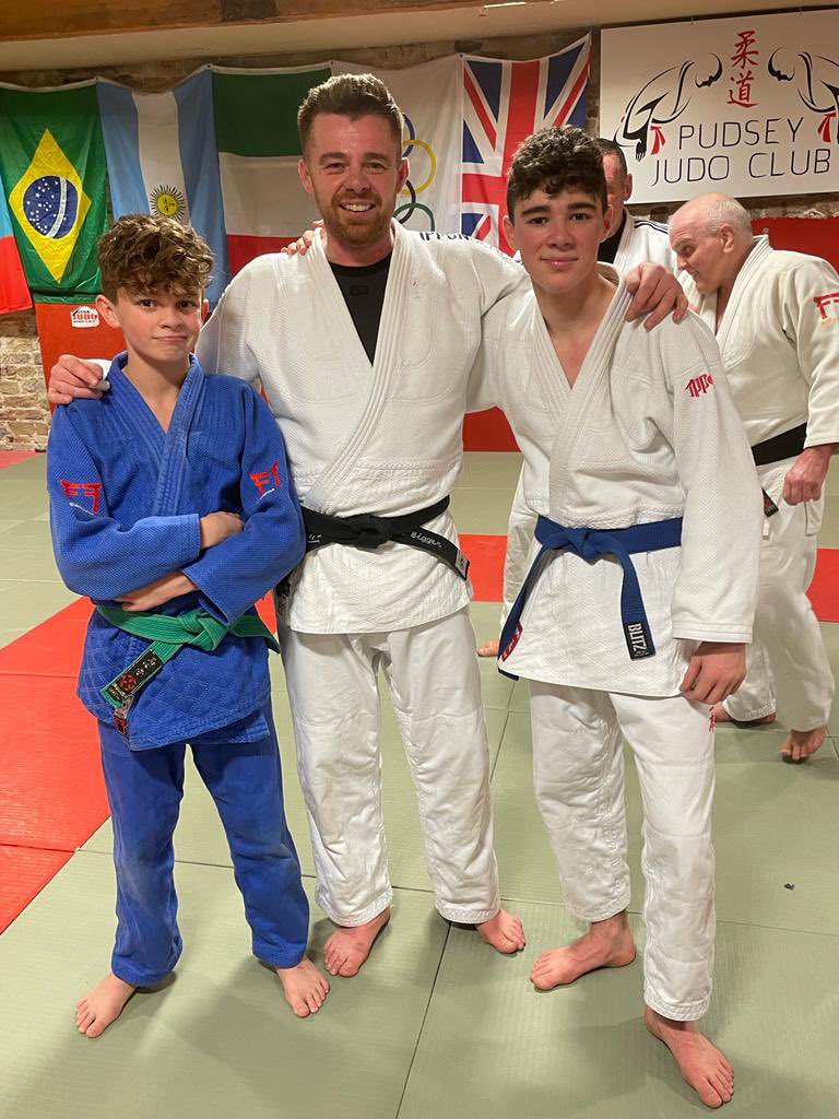NigelBigger's tweet photo. Only a matter of time before these two make mince meat out of their old man 😂🥋💪 Great to share a judo mat with my sons - a moment not to forget - fantastic final judo session for 2021 @pudseyjudo #pudseyjudoclub https://t.co/1byJAd4ZVi