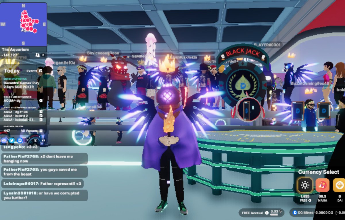 A casual meeting in Decentraland..  #HolyRail <a href="/TheAquariumdcl/">The Aquarium Casino</a> @NotTheholyones