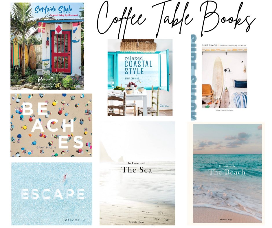 BeachfrontDecor's tweet photo. Coffee table books are often overlooked when it comes to decorations in your beach home. You will LOVE the 7 beachy coffee table books listed here: https://t.co/l16v6fGOZp https://t.co/mGZUWdYVnw