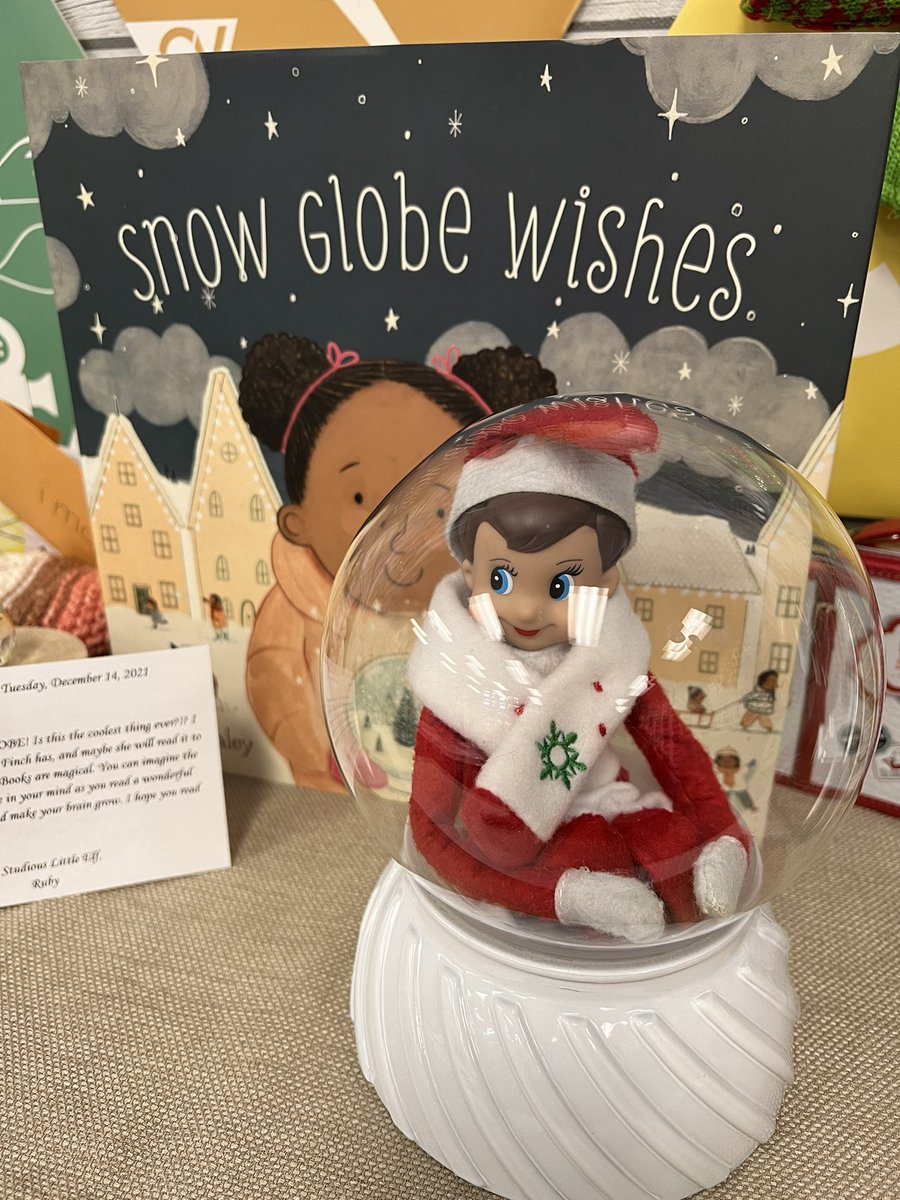 finch_janna's tweet photo. Ruby was inside a snow globe this morning. Silly, little elf! 😆❄️#snowglobe #elfontheshelf #elfintheclassroom #chaseinnovators https://t.co/BS2pS9quqH