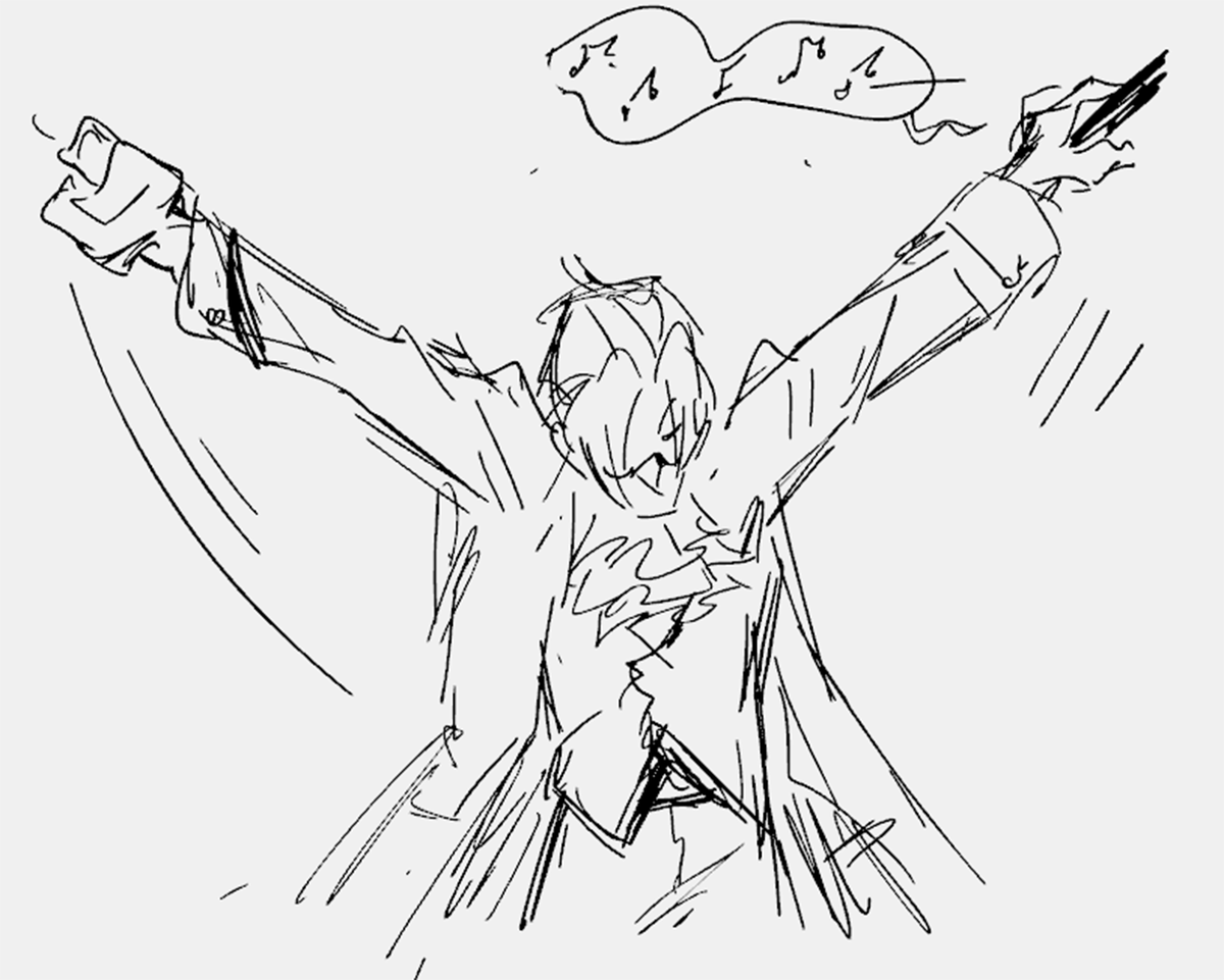 doodles from forever ago when me and coral were talking about this stage play clip https://t.co/bUuLwjoj49 