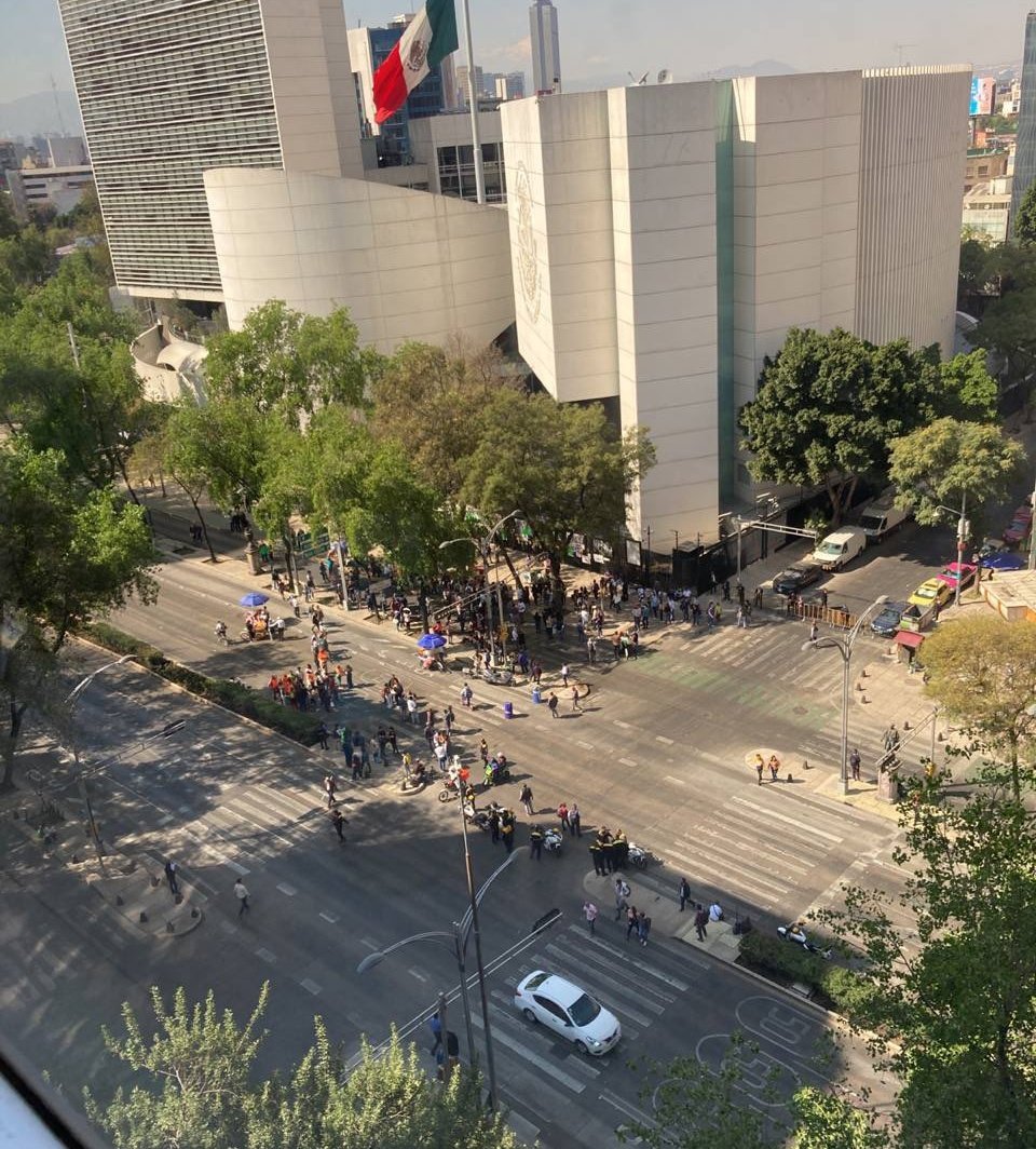 La marcha del #YoDefiendoAlCIDE.
Sí, es eso que se ve ahí entre los árboles.