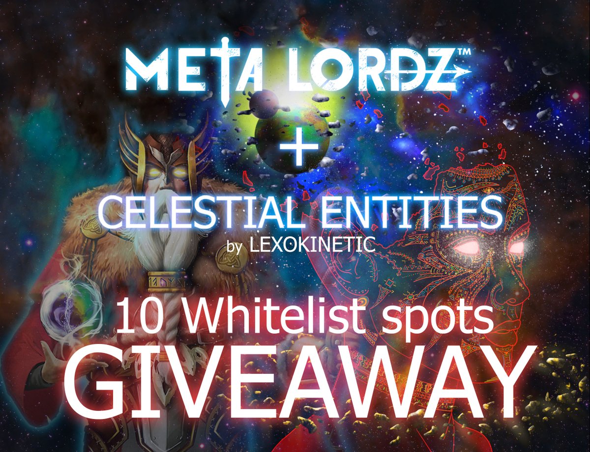 ✨I am proud to announce our collab with <a href="/Meta_Lordz/">Meta Lordz</a>✨

Giving away 10 exclusive Whitelist Spots for META LORDZ Pre-Sale

Rules:
1⃣Like+RT+Tag 3 Friends
2⃣Follow <a href="/Meta_Lordz/">Meta Lordz</a> + <a href="/lexokinetic/">Lexokinetic 🍌</a> 
3⃣Join Discords
discord.gg/metalordz
discord.gg/abDmyfTP
Ends 12 hrs

#NFTGiveaway
