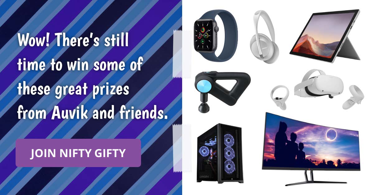 MattBrunk's tweet photo. I'm participating in the Auvik's #NiftyGifty giveaway, where #MSPs can enter for a chance to win awesome daily prizes now until the 24th, picked perfectly for IT pros. It's #NiftyGifty 2021! Enter here: https://t.co/elnXbsfBLB https://t.co/7ClIqtbgVS https://t.co/2HBH7dxJfK