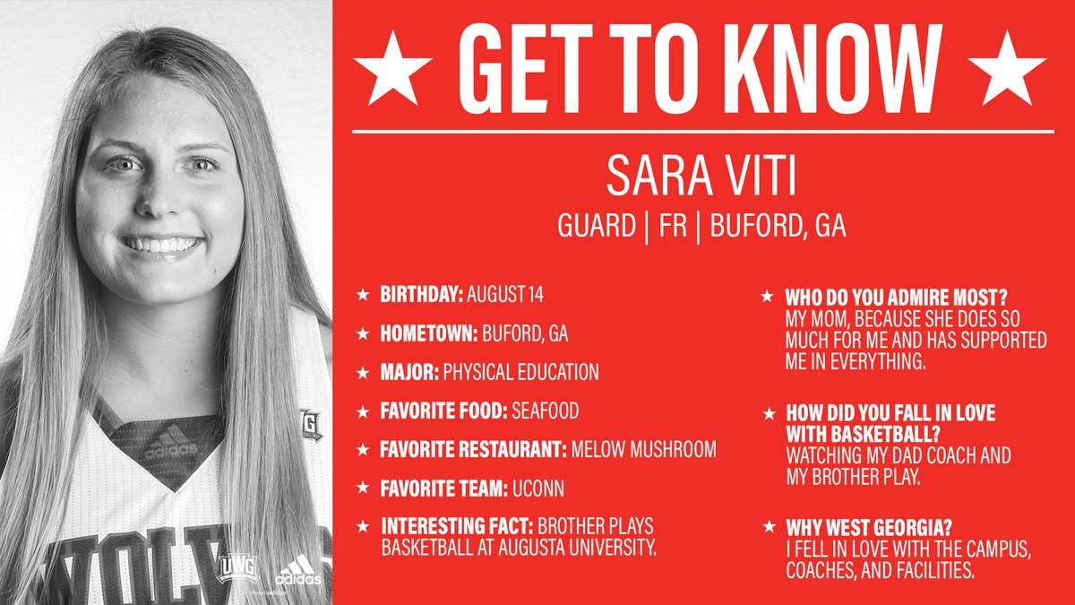 UWG_WBB's tweet photo. Time for another Get to Know!
Here's one of our two freshmen on the roster, Sara Viti!
#WeRunTogether https://t.co/bcnmStbYc7