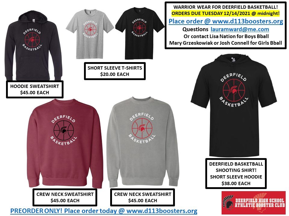 DHS__Athletics's tweet photo. Buy your Deerfield Basketball gear to keep you warm and spirited this winter! Let’s go Warriors! #warriorbball #redandgray #supportboosters #representDHS https://t.co/9MEg3eT3uy