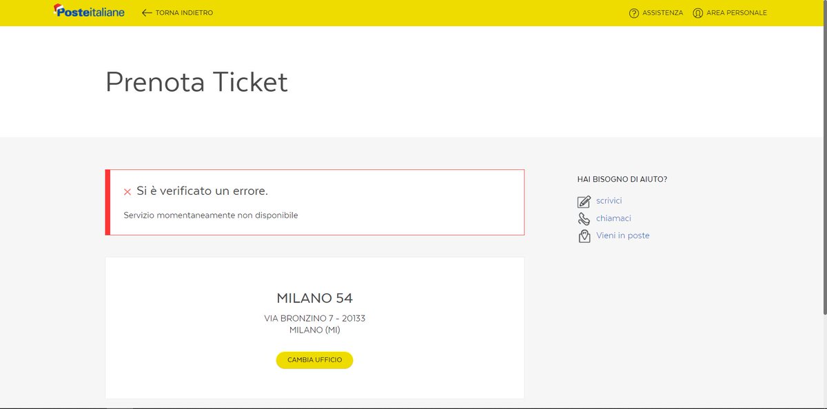 mddlmane's tweet photo. @PosteSpedizioni è da più di una settimana che non riesco a prenotare ticket online, sempre lo stesso messaggio di errore. Sono l'unico? https://t.co/gS8yZh7lhF