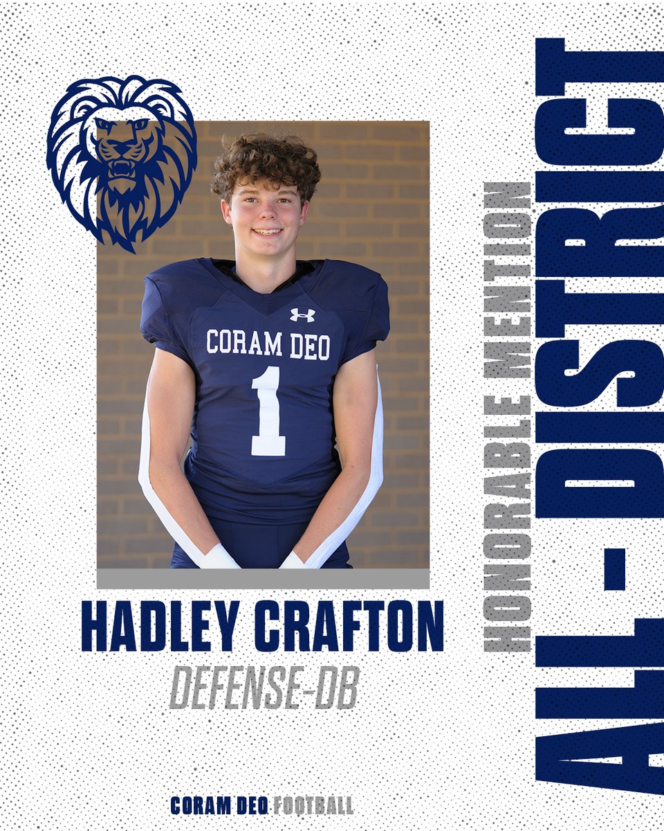 Congratulations <a href="/hadleycrafton/">Hadley Crafton</a> Hadley has overcome a lot of adversity and lit the league on fire. He is a highly recruitable DB with a long frame and amazing ball and tackling skills. <a href="/cdafootballtx/">CDAFootball</a> and <a href="/Coachseanriley/">Coach Sean Riley PhD (c)</a> are very proud of you.