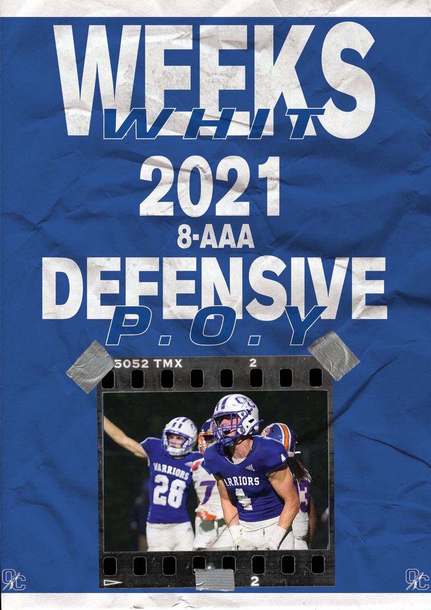Congratulations to Linebacker Whit Weeks for being named Region 8-AAA Defensive Player of the Year!

#WeAreOne