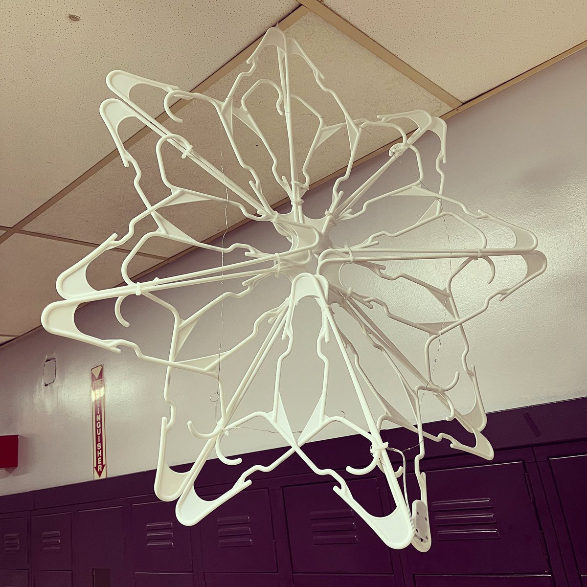 torchianator's tweet image. The halls are coming alive w/holiday spirit at OBHS. Check out what the amazing @TuckEarthOBHS &amp;amp; @MrsCotugno1 have created so for the science department. Recycled snowflakes! So awesome! Stay tuned for more! ♻️🖤💜🎄#GoKnights #HolidayKnights #knightscience @FazioSally