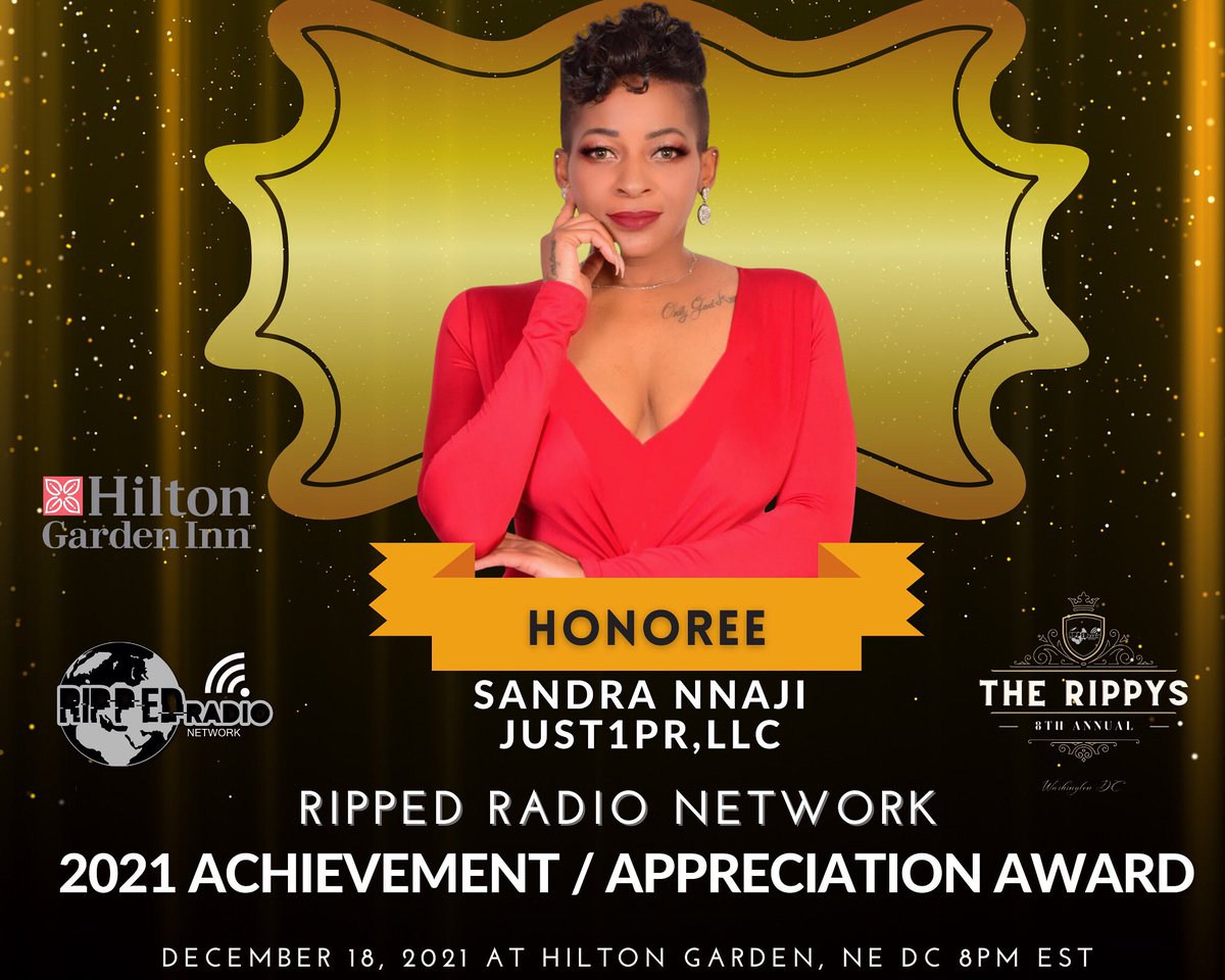 Just1Pr's tweet photo. Congratulations😆😆!
Well deserved ❤️❤️❤️
To @just1sandra for being recognized by @RippedRadio Ripped Network for the 2021 Achievements/Appreciation honor!!🙏🏽🙏🏽
#selfvalidated #hardworkpaysoffs #just1pr https://t.co/9w0CcH2F5g