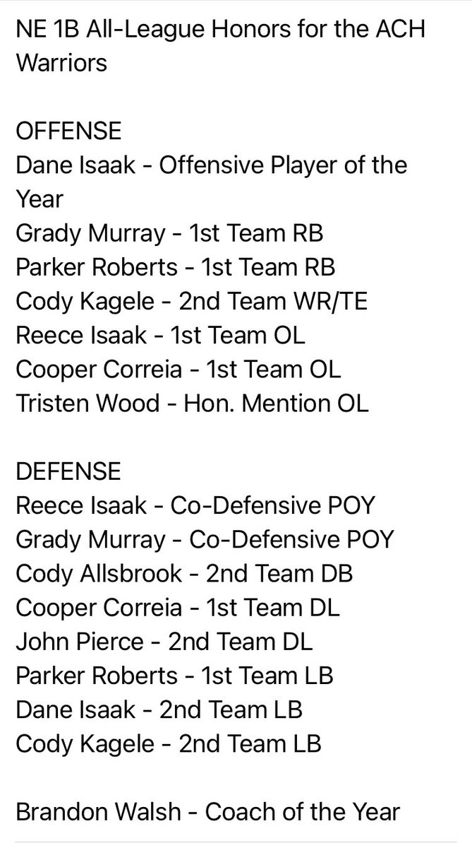ACH Warrior Football (@achwarriorfb) on Twitter photo 