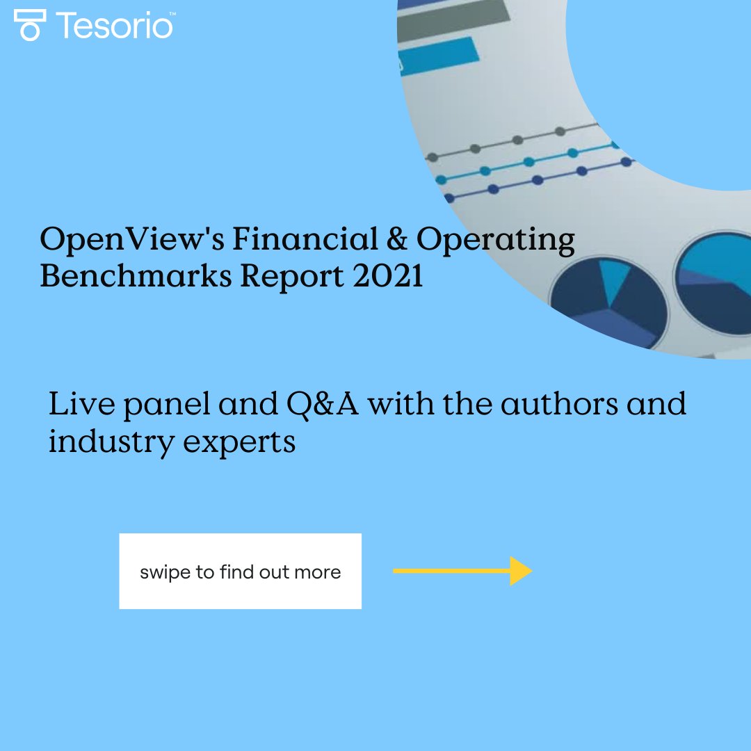 usetesorio's tweet photo. Join our live webinar and Q&A to learn the surprising insights revealed by @OpenViewVenture's 'Finance & Operating Benchmarks Report' for 2021.
🗓December 15th @ 9am PT/ 12pm ET
Register now! https://t.co/pvbuqBn25r
#connectedfinance #cashflowperformance https://t.co/kqZe2aRBDV