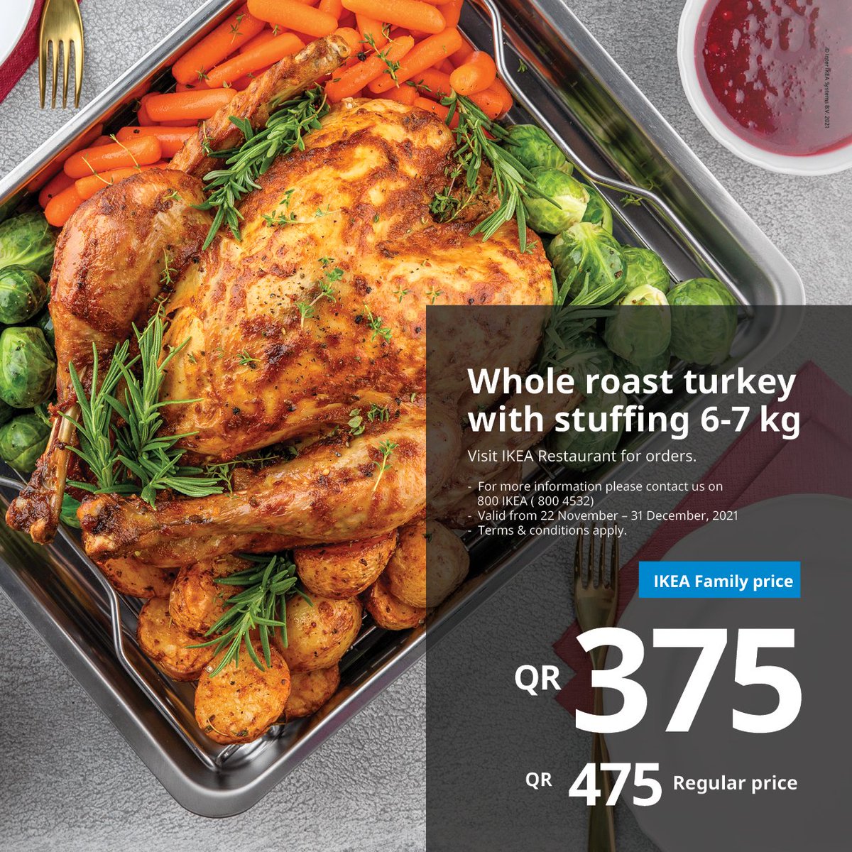 qatarliving's tweet photo. No matter how far away home is, celebrate this festive season with a succulent turkey that fits the pockets, gives the same flavour as if it was homemade and makes missing home a little more bearable.

@IKEAQatar 

#Dining
#FestiveSeason
#TurkeyToGo
#Qatar
#QatarLiving https://t.co/cRyAf5m6Vv