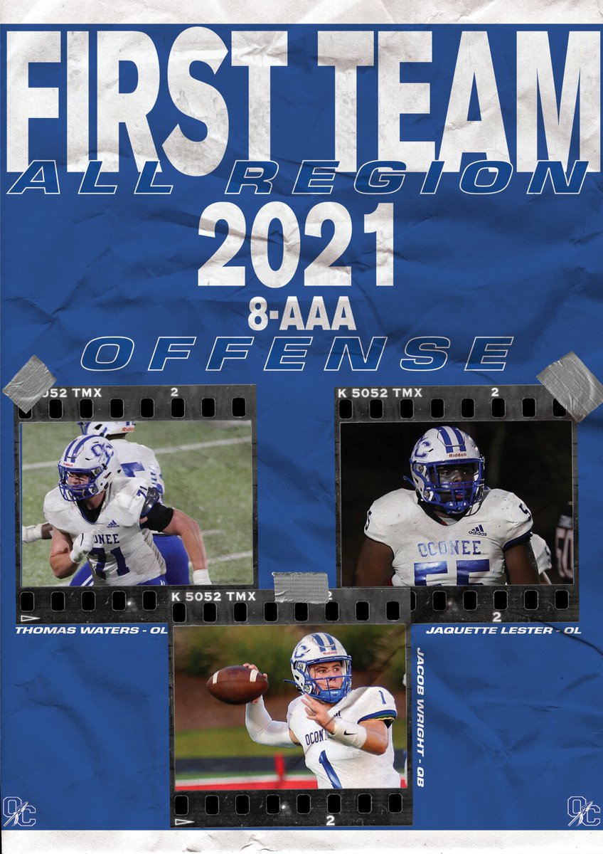 Congratulations to QB Jacob Wright, OL Thomas Waters, and OL Jaquette Lester for being named to the Region 8-AAA 1st Team All-Region Offense!

#WeAreOne