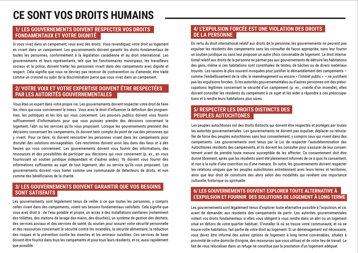 Make_TheShift's tweet photo. It’s finally here! This handout 📜tells you all about the rights of encampment residents in Canada &amp; the laws that guarantee those rights. Share, repost, print &amp; distribute – help us spread these far &amp; wide! 

Encampment residents have rights, make sure they know what they are. https://t.co/jGx16sSaNw