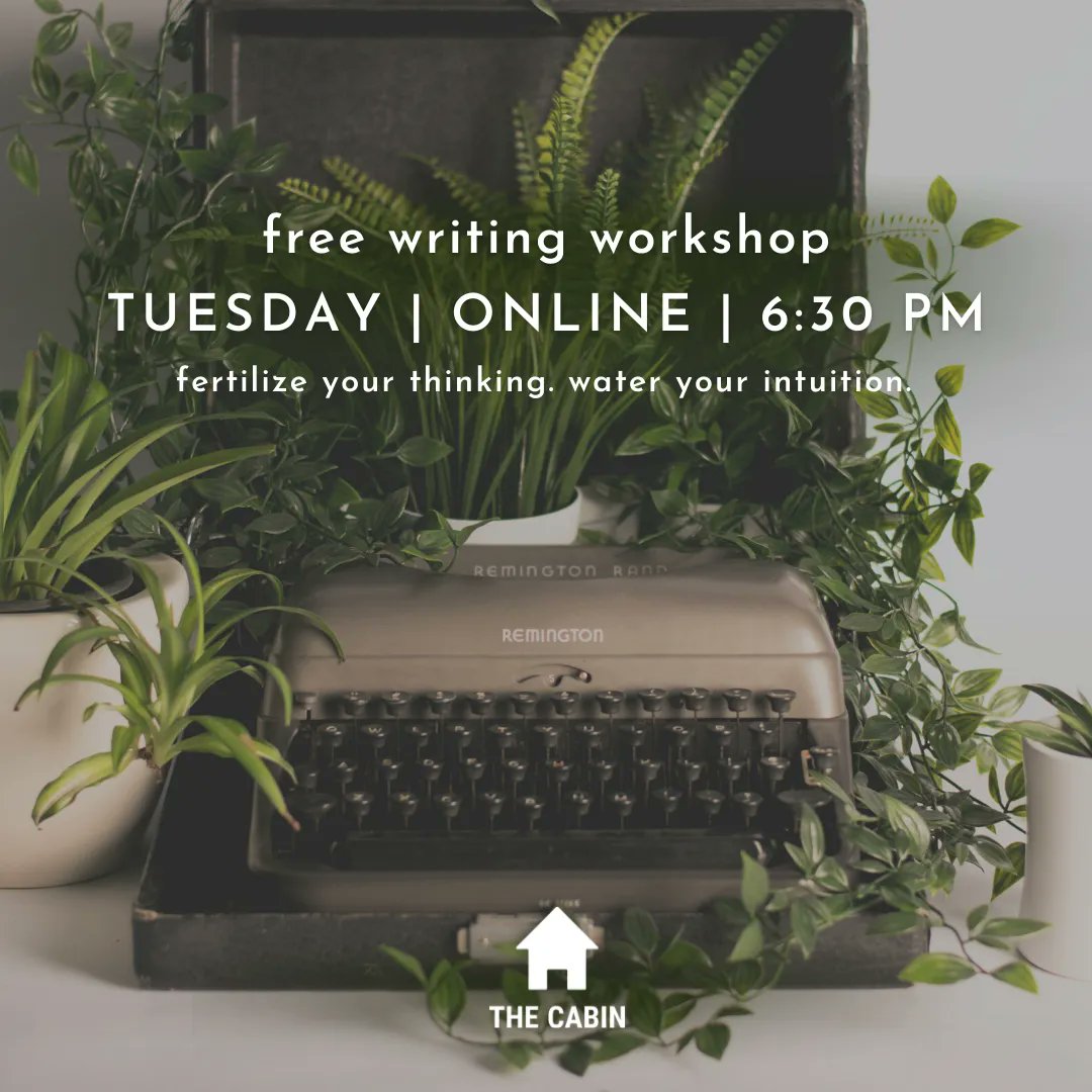 TheCabinLit's tweet photo. Next Tuesday! Free Drop-In Writing Workshop with Colleen Brennan. Online at 6:30 PM. Register here: https://t.co/PKPt4hwbjQ https://t.co/g47OVYcZ22