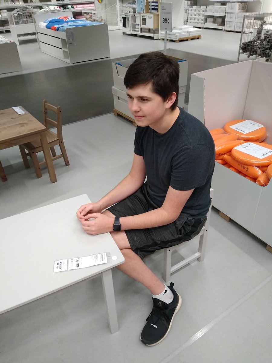 ariannasv22's tweet photo. Found this guy sitting at a kids table at IKEA. What a weirdo. https://t.co/JLFm2HSQx5