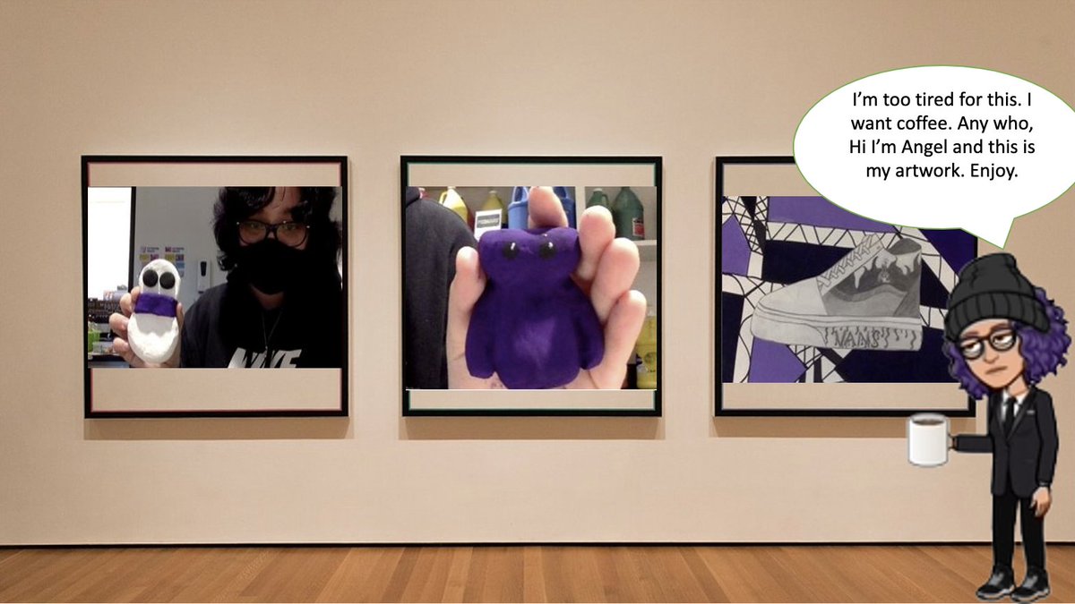 khenryart's tweet photo. Angel's opening slide for her virtual gallery resonates with me deeply. ☕️ #weekbeforebreak #morecoffeeplease #TMScometogether https://t.co/SUpTTCjnUe