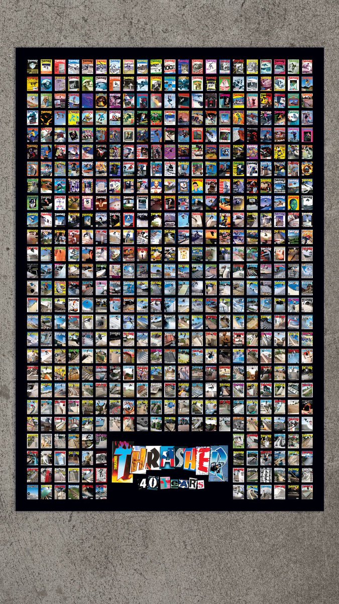 thrashermag's tweet photo. 24” x 36” poster featuring all 510 covers from the last 40 YEARS 📖
https://t.co/S158vNzWky https://t.co/g1Tp66D8MB