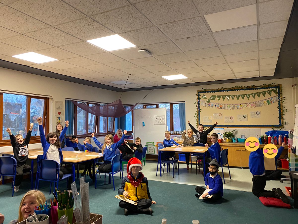 MissThomsonVPS's tweet photo. P4 have been working hard to persuade @MrsStuartVPS and @MrsSorokaVPS to let their P4 Christmas party go ahead. This is the moment they found out their persuasive writing had done the trick! 👏🏽👏🏽 Now it’s time to practise the dance moves before Friday! #VPSwrite #persuasion https://t.co/Tfbgr3QUgt