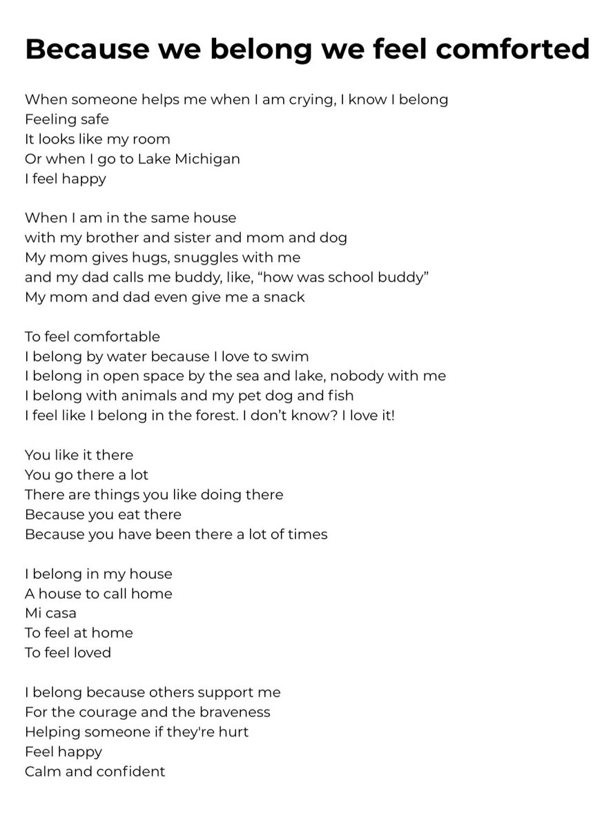 These poems of belonging are special because they were created by LY students. They answered questions such as “What does it look like to belong?” and their words were organized by theme to create this poetry. One will be read each day of our belonging week! #weared34

🦁 💙💛