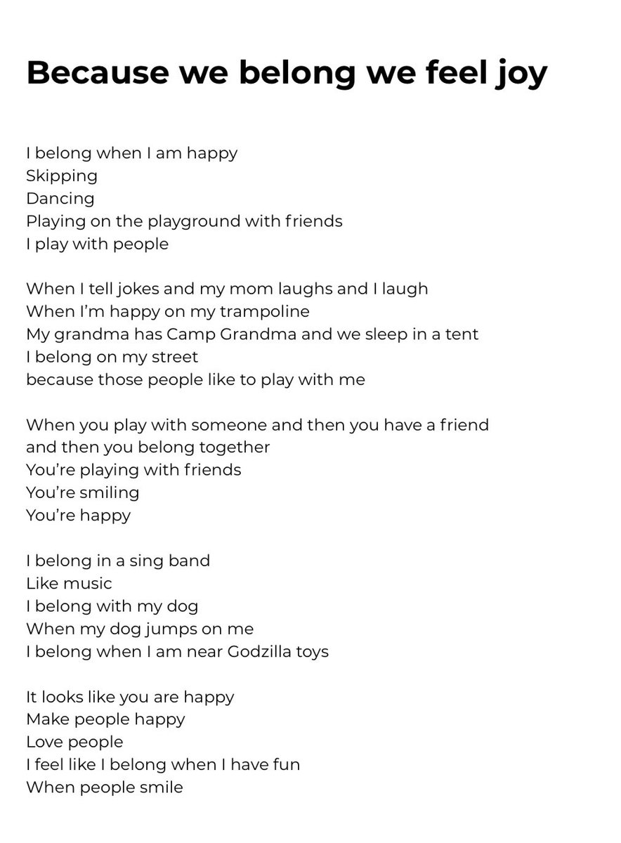 LyonSchool's tweet photo. These poems of belonging are special because they were created by LY students. They answered questions such as “What does it look like to belong?” and their words were organized by theme to create this poetry. One will be read each day of our belonging week! #weared34

🦁 💙💛 https://t.co/rDeIXKjKZI
