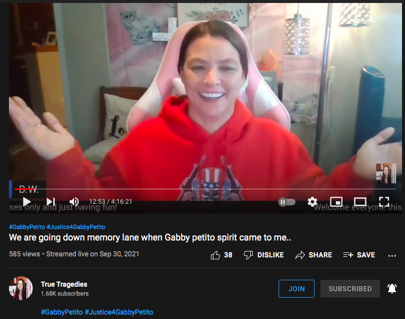 syntheticrebel1's tweet photo. Seen here:
Denture model Betty Washam pretending to channel the spirit of a girl who was murdered.
@Youtube allows and monetizes this on their website. Then the same lying, LARPing creators false flag content critical of this kind of garbage. 
Absolutely disgusting!!! https://t.co/2sMrk21SAJ