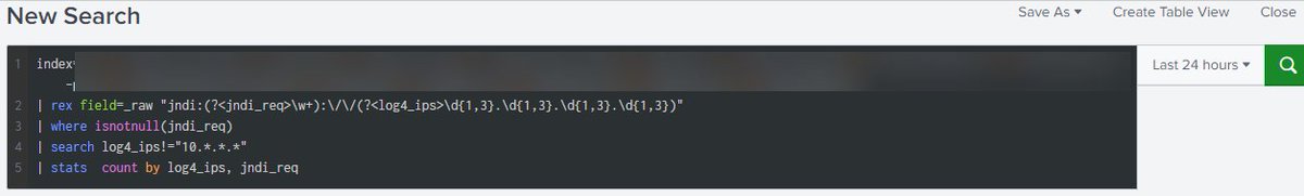 _apskis's tweet image. Quick &amp;amp; dirty Splunk search using regex to pull out the IPs, jndi request type and count for #log4j Plan to make this into a notable for our team to keep track of this in real time. Regex search can be found here: regex101.com/r/oA8DaR/1