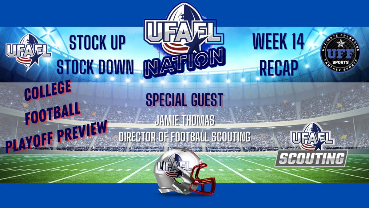 UFSNetwork's tweet photo. On this week's #UFAFLNation @MichaelSkrz is joined by Jamie Thomas @UFAFL_Scouting to break down which prospects to pay attention to during the #CFBPlayoff and @packers RB AJ Dillon headlines #StockUpStockDown @UFFSports @TheUFAFL #FantasyFootball $SCO 🏈
https://t.co/0y3Ym7Cuvu https://t.co/ZmpGJBXYMB