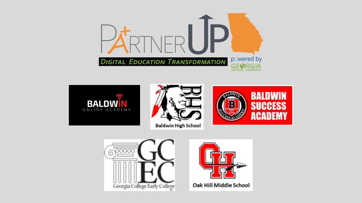 gavirtual's tweet photo. #GAPartnerUP Baldwin County is adopting the PartnerUp program on a district-wide basis, using two different delivery models. Two schools will be fully online programs. In Spring 2022, three other schools will employ a blended model and one school will join our training. https://t.co/ReBca7UL2a