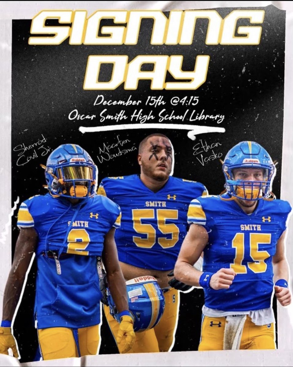 CoachEddie2's tweet photo. National Signing Day‼️💙💛🔥

@rodZilla03 #TopPainter 🎨🎨🎨

@WoudsmaMaarten #Muddigger ⭐️

@EthanVasko #HIM 🎸🎸🎸🤘🏾👅

Set Legends securing the bags! @OscarSmithFB 

@ClemsonFB 
@ODUFootball 
@KU_Football  🔥🔥🔥🔥🔥🔥🙏🏾 https://t.co/7JE8cUZ5rH