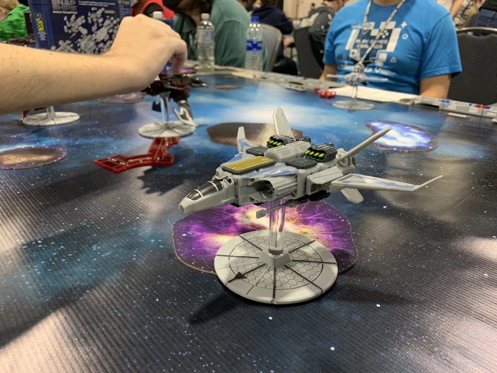 Snapships's tweet photo. Many awesome battles were fought in our packed demos at #PAXUnplugged!  Thanks to everyone who stopped by to get an early taste of TACTICS. Join the fleet: https://t.co/nOoUaZcQFt
#BuildtoBattle #Tabletop #Scifi #Spaceship #mech https://t.co/Pu1G0fZU5w