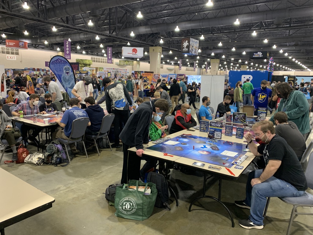 Snapships's tweet photo. Many awesome battles were fought in our packed demos at #PAXUnplugged!  Thanks to everyone who stopped by to get an early taste of TACTICS. Join the fleet: https://t.co/nOoUaZcQFt
#BuildtoBattle #Tabletop #Scifi #Spaceship #mech https://t.co/Pu1G0fZU5w