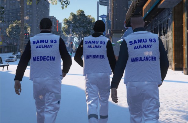 dr_manac's tweet photo. Mais il en ferait presque froid non ? 
Les équipes du SMUR d'Aulnay bravent les températures négatives pour vous porter secours !
(Et manger des pizza !)
@vLifeRoleplay https://t.co/gZSY3WvrGQ