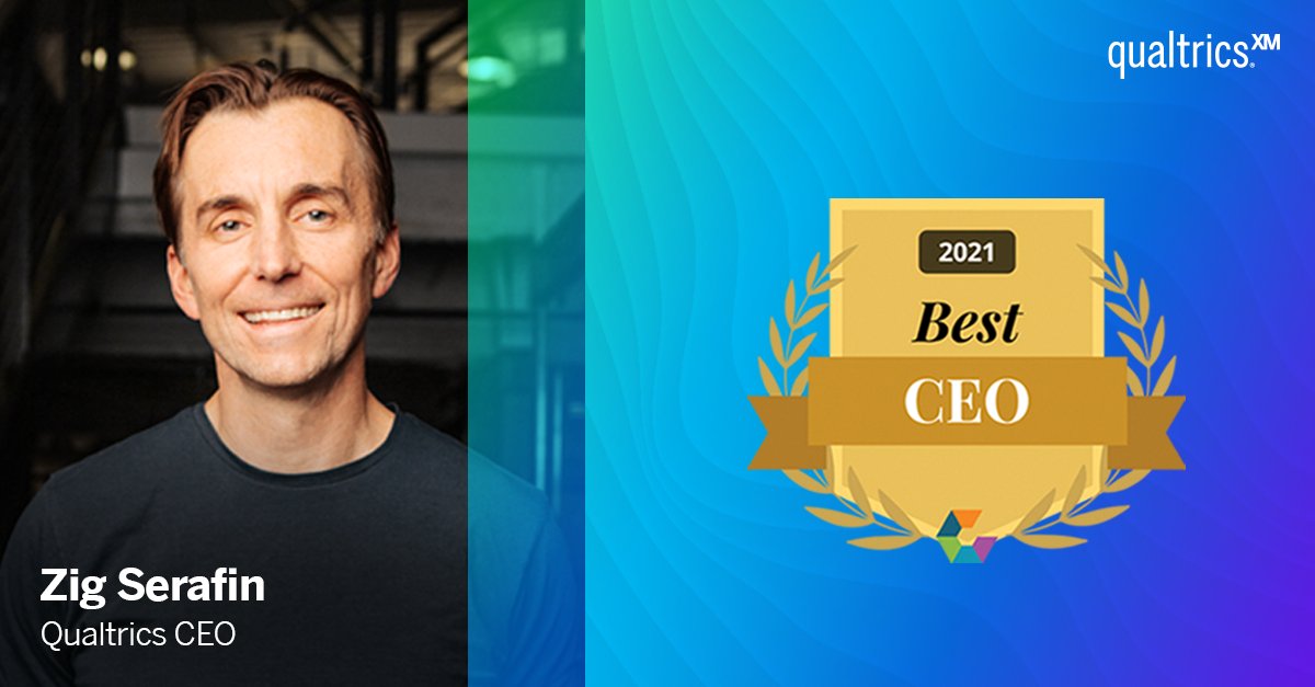 QualtricsLife's tweet photo. We are proud to share that Zig Serafin, our CEO, has been named one of @Comparably's Best CEOs for Large Companies.
He's "All In" on us & on @Qualtrics. Discover why he's leading the #QualtricsLife alongside the rest of us in his #WhyQualtrics story.
https://t.co/uXLCNFkQND https://t.co/5xLYLLSlIH