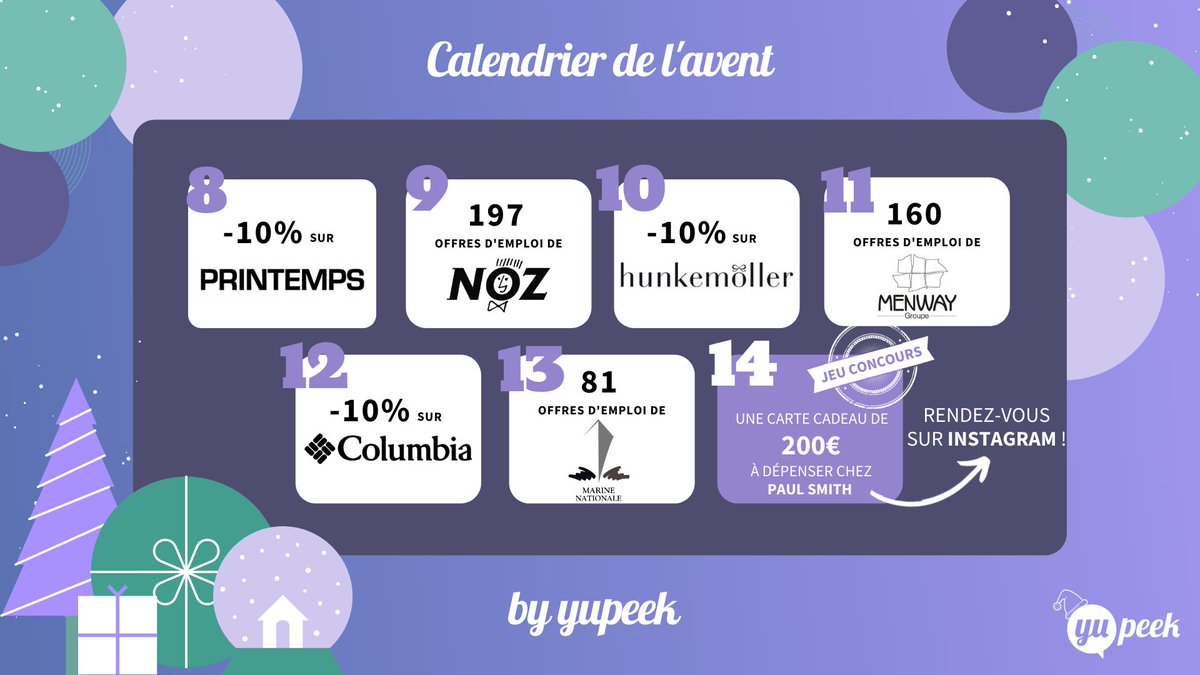 J-11 avant Noël 🎄🎅🎁

👉 Pour suivre les publications quotidiennes, et participer à notre #jeuconcours 🍀🎁, rendez-vous sur notre compte Instagram : instagram.com/yupeek/.

Tentez votre chance ! 😉