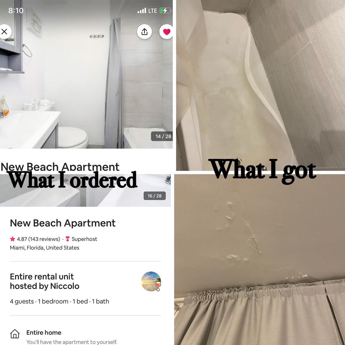 IkTheStylist's tweet photo. How many folks have been scammed by #airbnb @Airbnb? I went to Miami, paid over $1500 for an apartment that said it was newly renovated. I head there to a place that looks closer to a high end #crackhouse than a newly renovated apartment.. https://t.co/GDCaHV8Pir