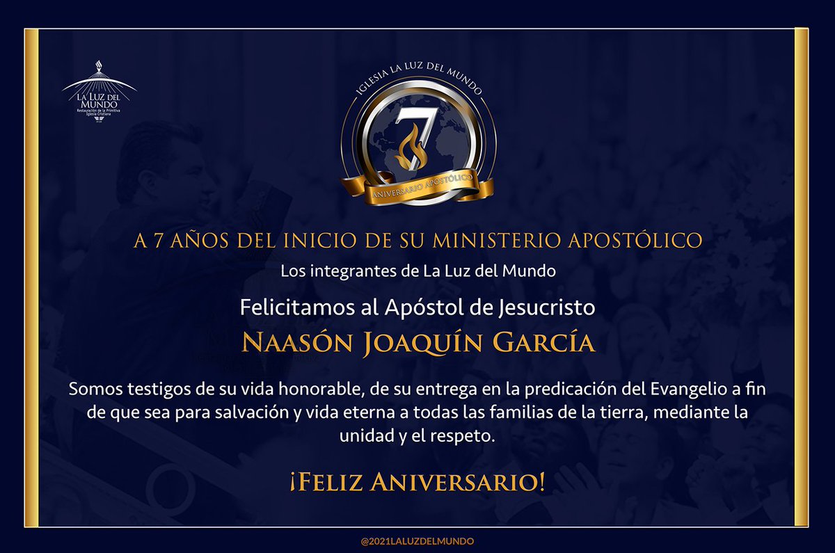 iglesialldm's tweet photo. 14 de diciembre de 2021
Nos unimos para dar gracias a Dios por la paz que ha depositado en nuestros corazones y pedimos al Señor que fortalezca al Apóstol de Jesucristo Naasón Joaquín García, llenándole de salud, para que pueda cumplir su sagrada misión.
#SiempreUnidos https://t.co/aDbwmsmTTj
