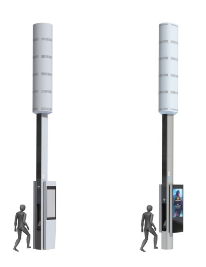 TedGrunewald's tweet photo. Coming to your block soon—the latest #BuildDeBlasio end-of-term approval that no one ever heard about.
These 30 ft. high (!) #LinkNYC combination advertising/#G5 transmission pylons were unanimously approved Monday by @NYCPublicDesign for installation on all streets city-wide! https://t.co/gt9c5ANPjy