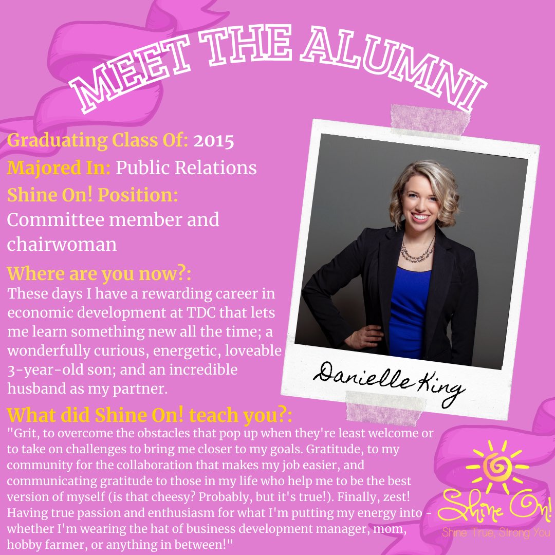 This week’s Alumni Spotlight goes to @dani_kathleen! Dani was always a great model of the Shine On! character strengths grit and zest. She embodies these strengths while working at TDC and raising her three-year-old son! #shineon #grit #zest